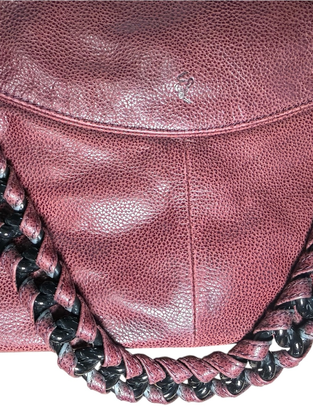 Elliott Lucca Iara Foldover Tote Bag Burgundy Leather Convertible Hobo - Picture 2 of 8